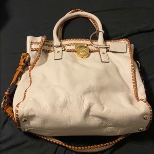 Super soft leather white and brown purse